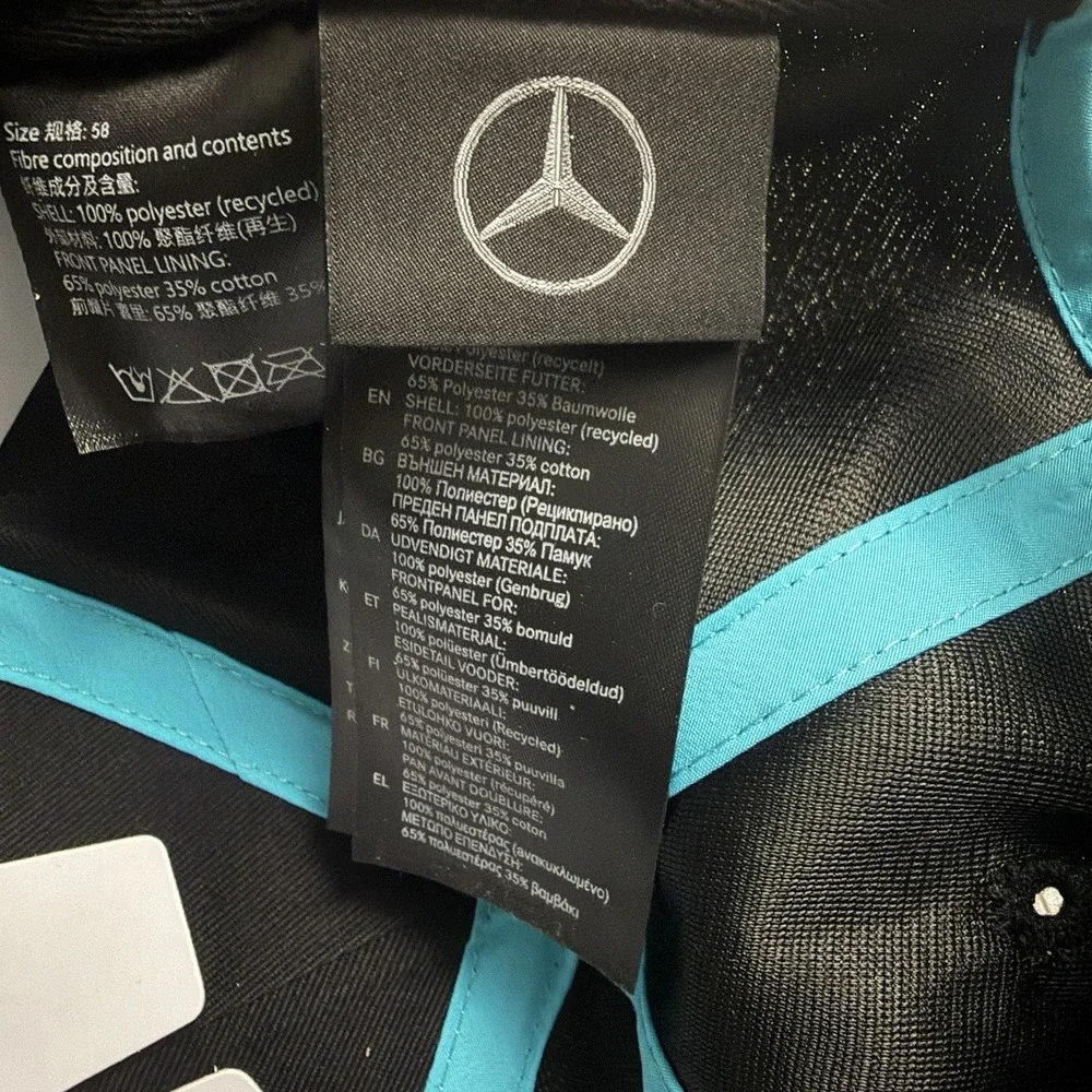 Genuine Mercedes Benz Logo Cap - Black W/ Blue Trim Brand New OEM Authentic